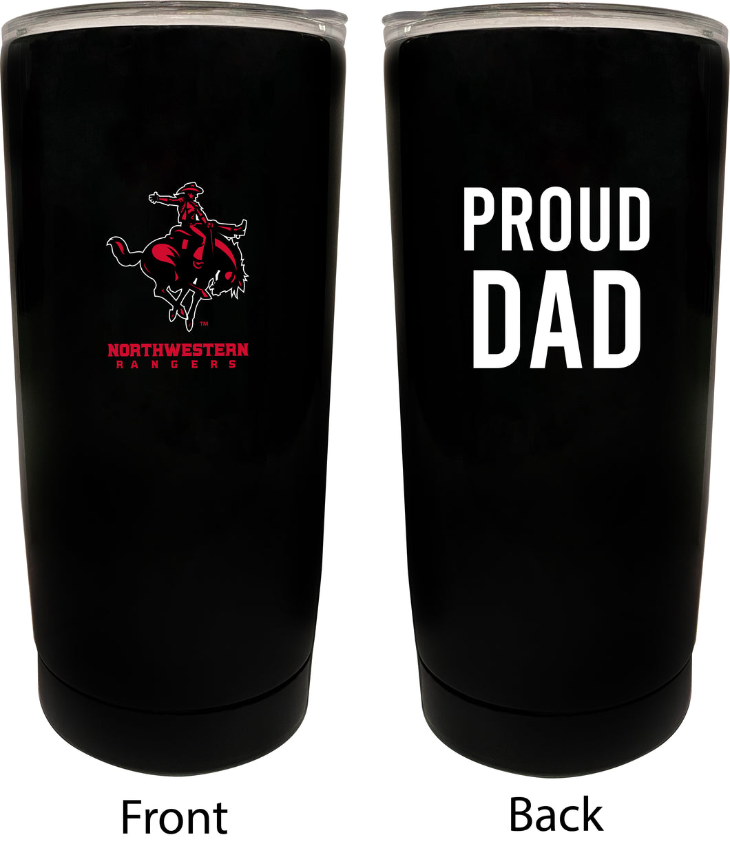 Northwestern Oklahoma State University NCAA Insulated Tumbler - 16oz Stainless Steel Travel Mug Proud Dad Design Black