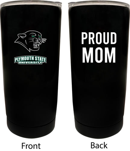 Plymouth State University NCAA Insulated Tumbler - 16oz Stainless Steel Travel Mug Proud Mom Design Black