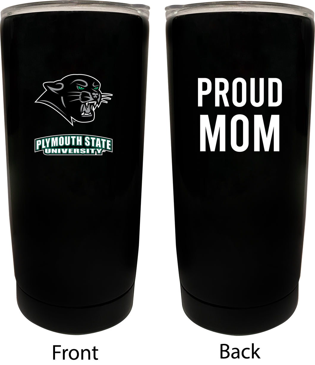 Plymouth State University NCAA Insulated Tumbler - 16oz Stainless Steel Travel Mug Proud Mom Design Black