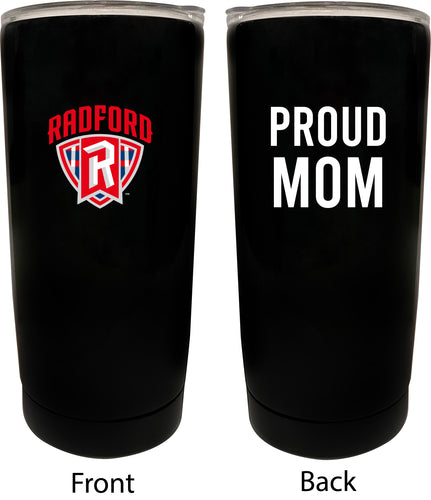 Radford University Highlanders NCAA Insulated Tumbler - 16oz Stainless Steel Travel Mug Proud Mom Design Black
