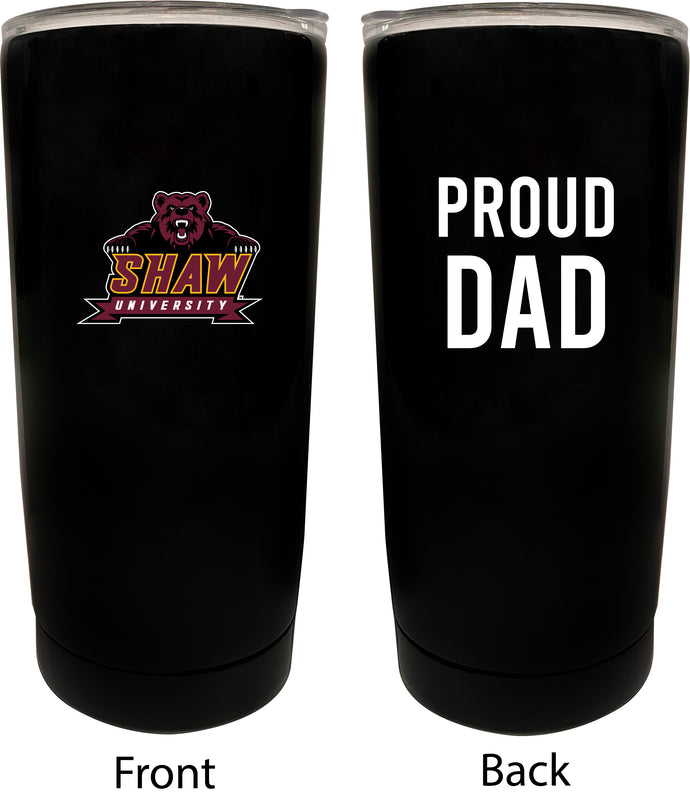 Shaw University Bears NCAA Insulated Tumbler - 16oz Stainless Steel Travel Mug Proud Dad Design Black