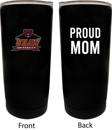 Shaw University Bears NCAA Insulated Tumbler - 16oz Stainless Steel Travel Mug Proud Mom Design Black