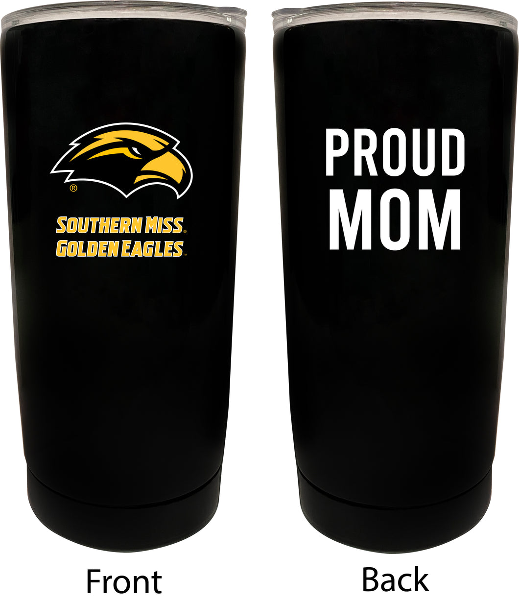 Southern Mississippi Golden Eagles NCAA Insulated Tumbler - 16oz Stainless Steel Travel Mug Proud Mom Design Black
