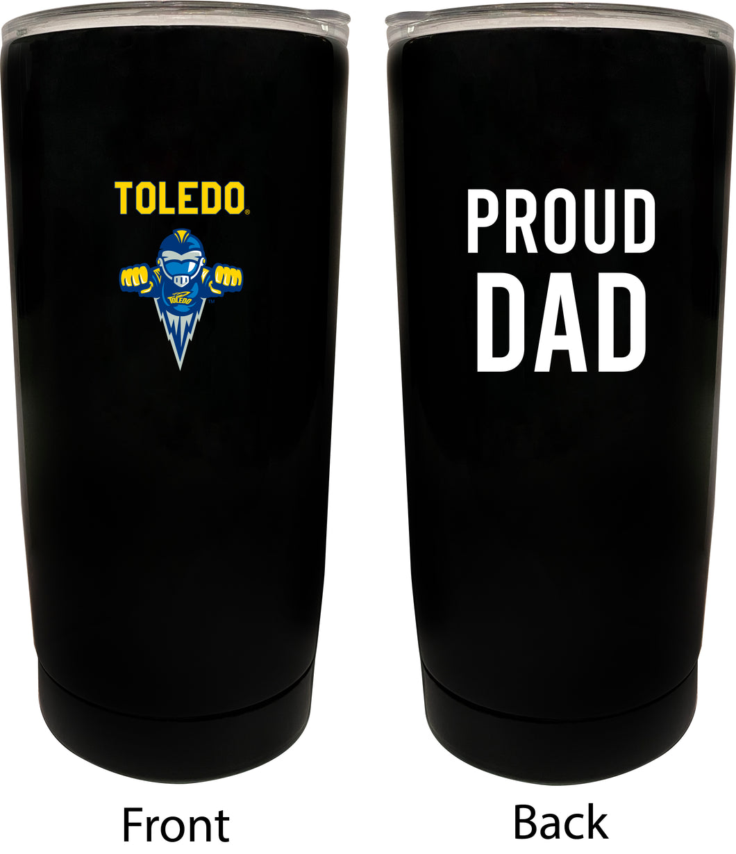 Toledo Rockets NCAA Insulated Tumbler - 16oz Stainless Steel Travel Mug Proud Dad Design Black