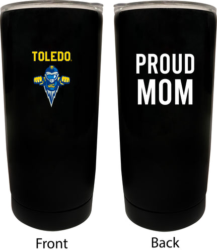 Toledo Rockets NCAA Insulated Tumbler - 16oz Stainless Steel Travel Mug Proud Mom Design Black