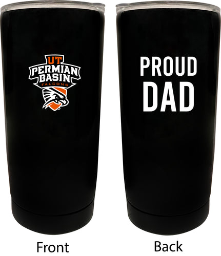 University of Texas of the Permian Basin NCAA Insulated Tumbler - 16oz Stainless Steel Travel Mug Proud Dad Design Black