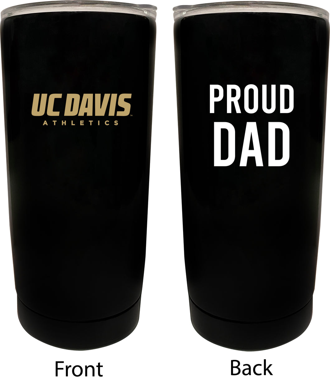 UC Davis Aggies NCAA Insulated Tumbler - 16oz Stainless Steel Travel Mug Proud Dad Design Black