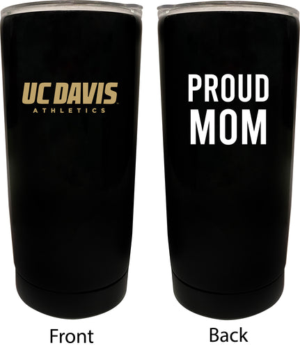 UC Davis Aggies NCAA Insulated Tumbler - 16oz Stainless Steel Travel Mug Proud Mom Design Black