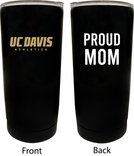 UC Davis Aggies NCAA Insulated Tumbler - 16oz Stainless Steel Travel Mug Proud Mom Design Black
