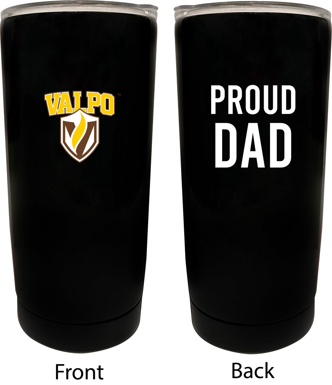 Valparaiso University NCAA Insulated Tumbler - 16oz Stainless Steel Travel Mug Proud Dad Design Black