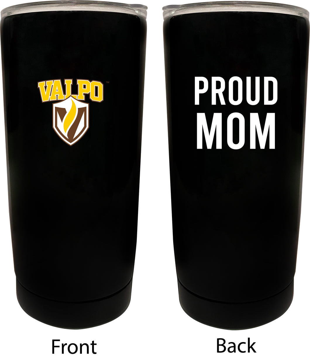 Valparaiso University NCAA Insulated Tumbler - 16oz Stainless Steel Travel Mug Proud Mom Design Black