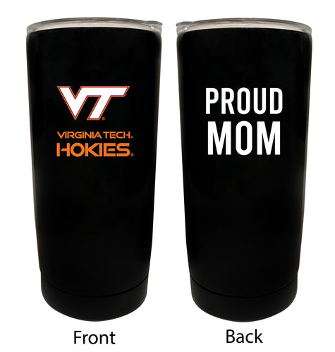 Virginia Tech Hokies NCAA Insulated Tumbler - 16oz Stainless Steel Travel Mug Proud Mom Design Black