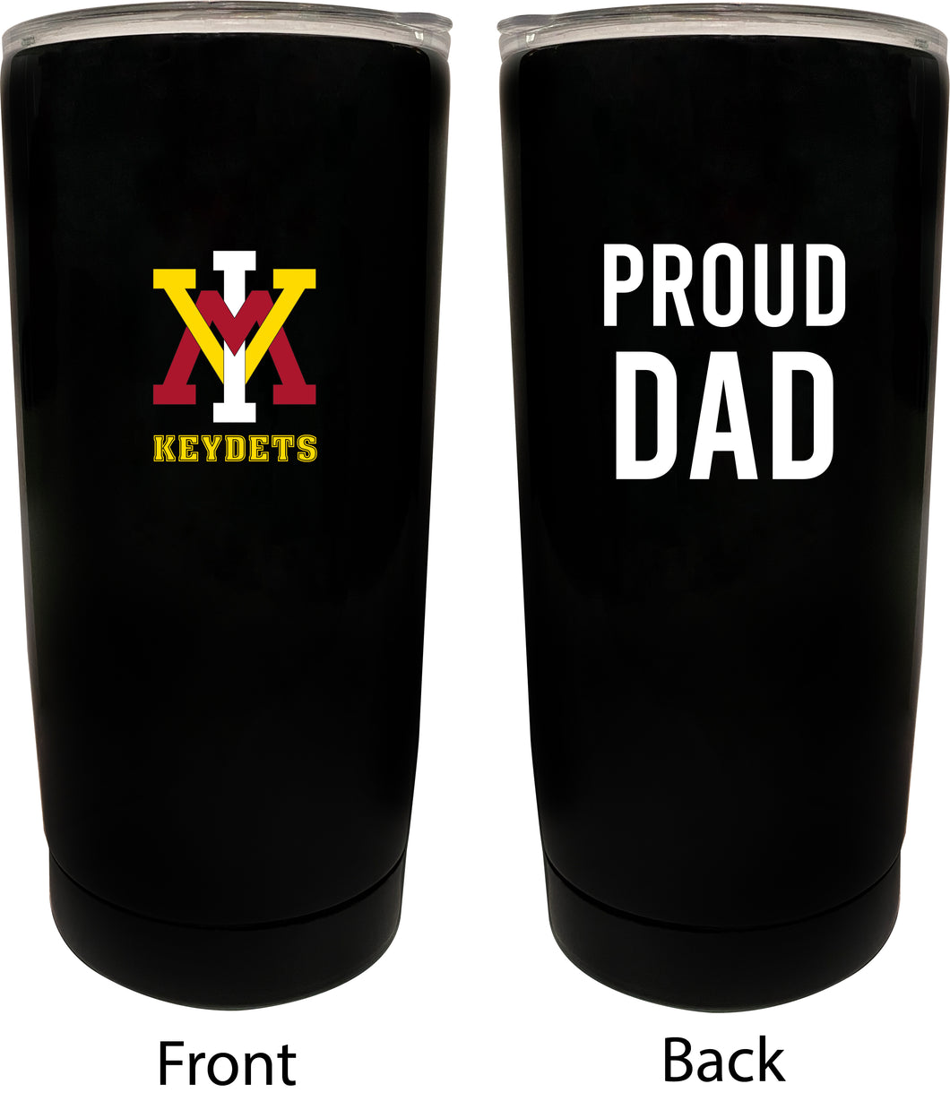 VMI Keydets NCAA Insulated Tumbler - 16oz Stainless Steel Travel Mug Proud Dad Design Black