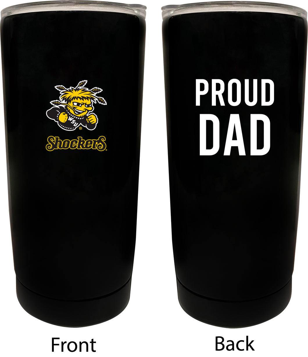 Wichita State Shockers NCAA Insulated Tumbler - 16oz Stainless Steel Travel Mug Proud Dad Design Black