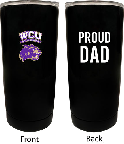 Western Carolina University NCAA Insulated Tumbler - 16oz Stainless Steel Travel Mug Proud Dad Design Black