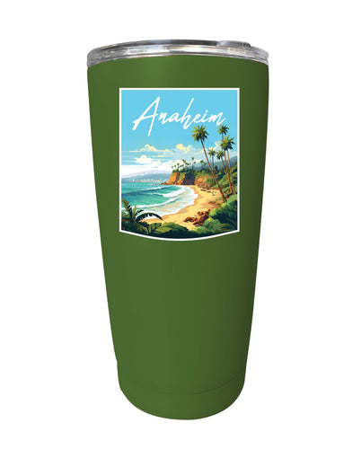 Anaheim California Design B Souvenir 16 oz Stainless Steel Insulated Tumbler Green 4-Pack