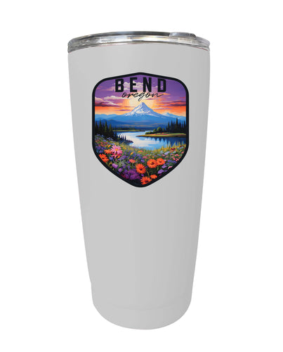 Bend Oregon Design A Souvenir 16 oz Stainless Steel Insulated Tumbler White 4-Pack