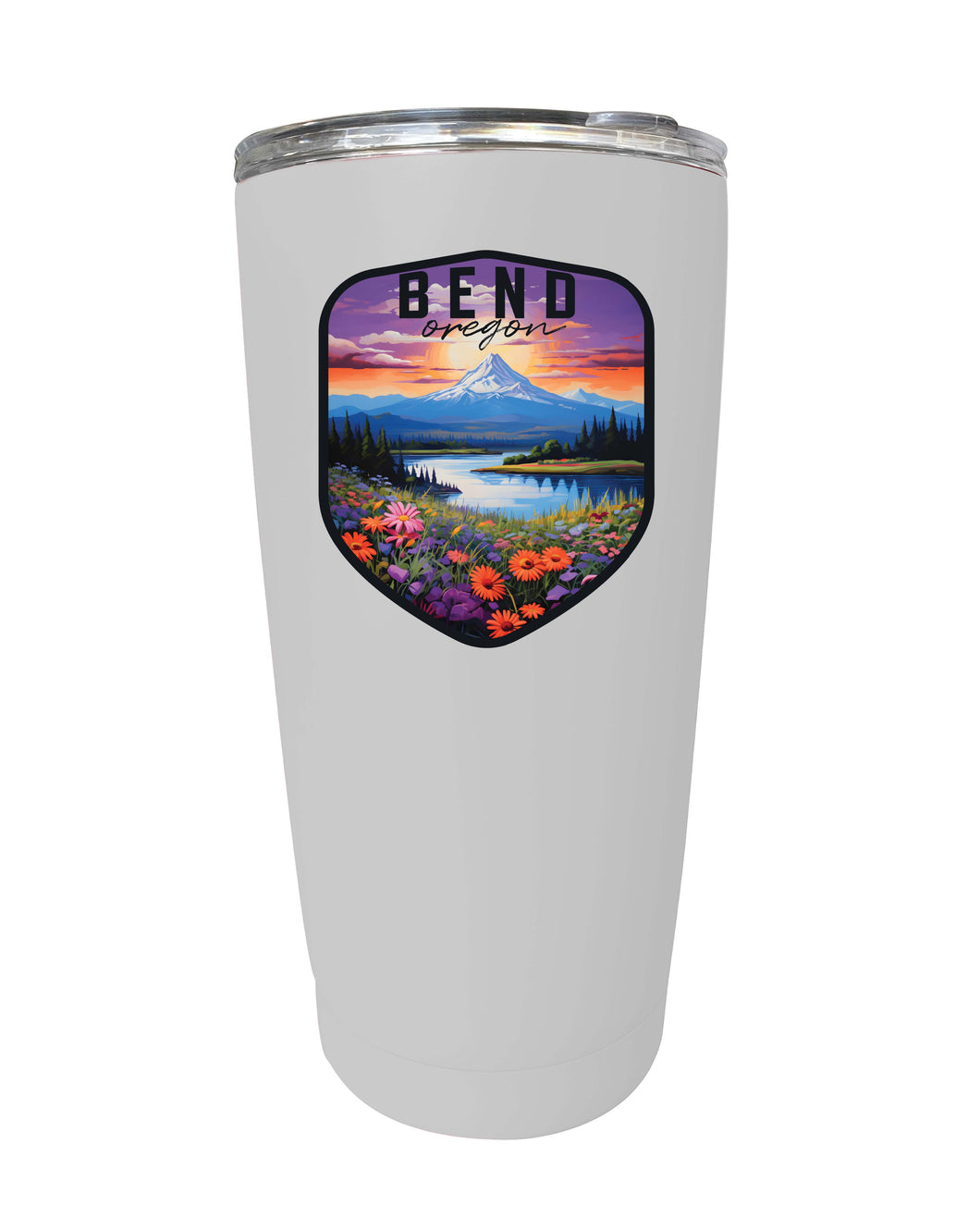 Bend Oregon Design A Souvenir 16 oz Stainless Steel Insulated Tumbler White 4-Pack