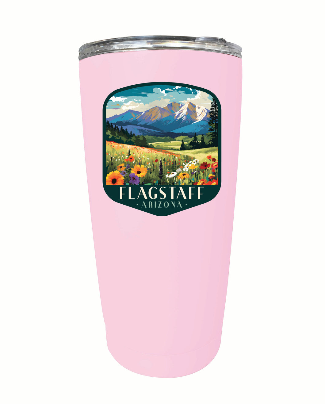 Flagstaff Arizona Design C Souvenir 16 oz Stainless Steel Insulated Tumbler Pink 2-Pack