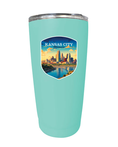 Kansas City Missouri Design A Souvenir 16 oz Stainless Steel Insulated Tumbler Seafoam Single