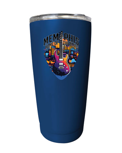 Memphis Tennessee Design B Souvenir 16 oz Stainless Steel Insulated Tumbler Navy 2-Pack