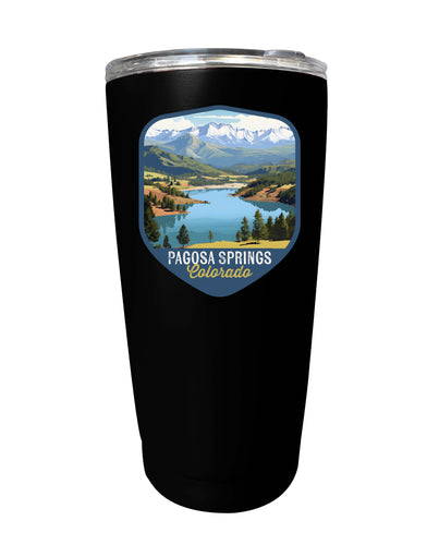 Pagosa Springs Colorado Design B Souvenir 16 oz Stainless Steel Insulated Tumbler Black Single