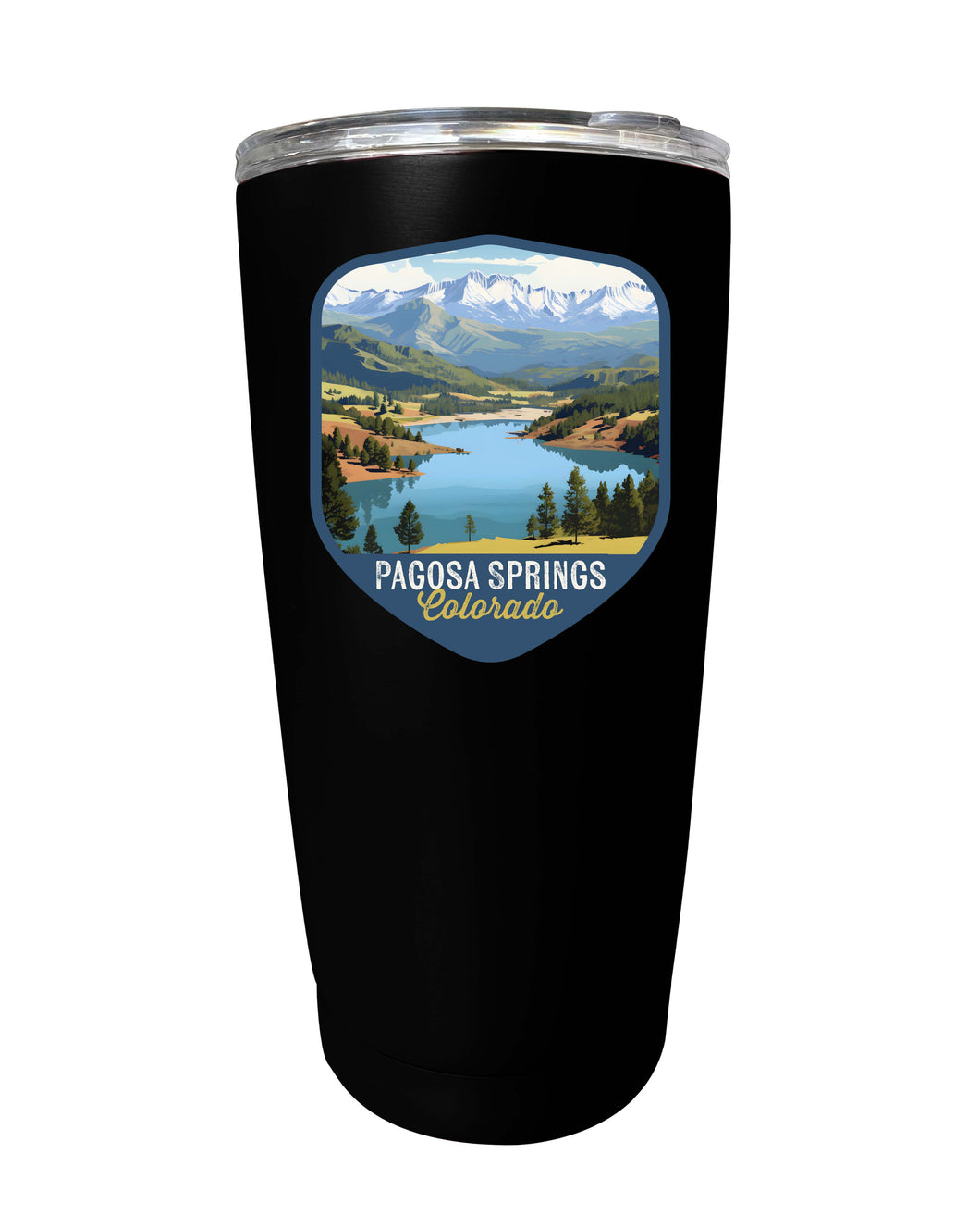 Pagosa Springs Colorado Design B Souvenir 16 oz Stainless Steel Insulated Tumbler Black Single
