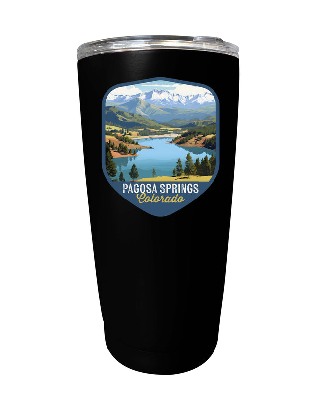 Pagosa Springs Colorado Design B Souvenir 16 oz Stainless Steel Insulated Tumbler Black Single