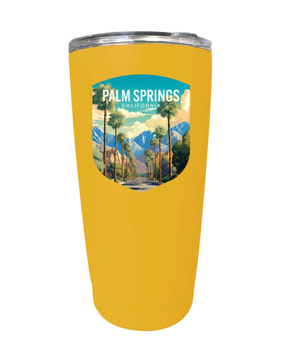 Palm Springs California Design A Souvenir 16 oz Stainless Steel Insulated Tumbler Yellow 4-Pack