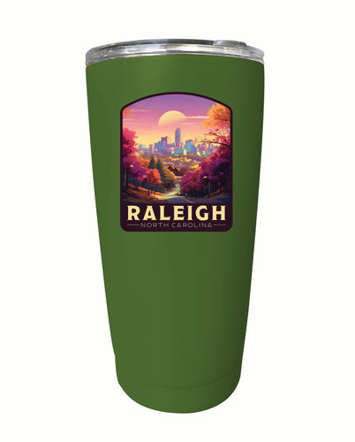 Raleigh North Carolina City of Oaks Design Souvenir 16 oz Stainless Steel Insulated Tumbler Green 2-Pack