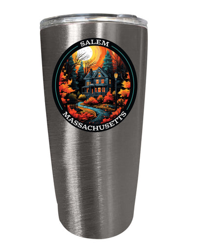 Salem Massachussettes Design B Souvenir 16 oz Stainless Steel Insulated Tumbler STAINLESS STEEL 4-Pack