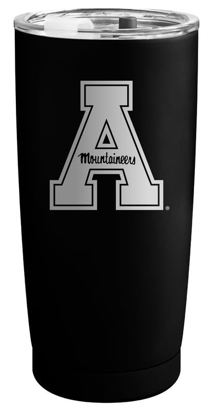 Appalachian State Officially Licensed 16 oz Engraved Insulated Stainless Steel Tumbler Black