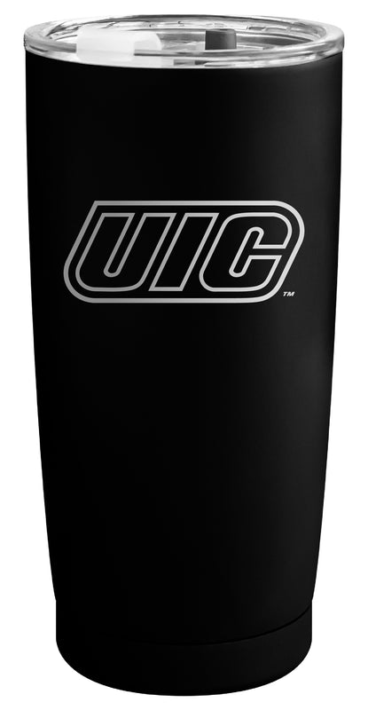 University of Illinois at Chicago Officially Licensed 16 oz Engraved Insulated Stainless Steel Tumbler Black