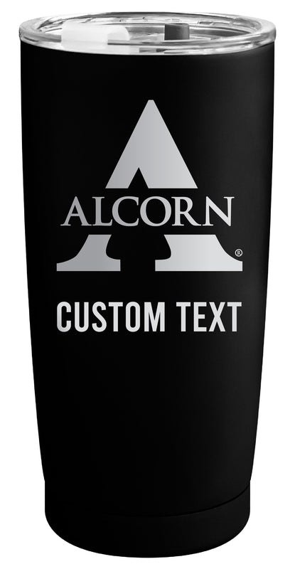 Alcorn State Braves Customizable Officially Licensed 16 oz Engraved Insulated Stainless Steel Tumbler Black
