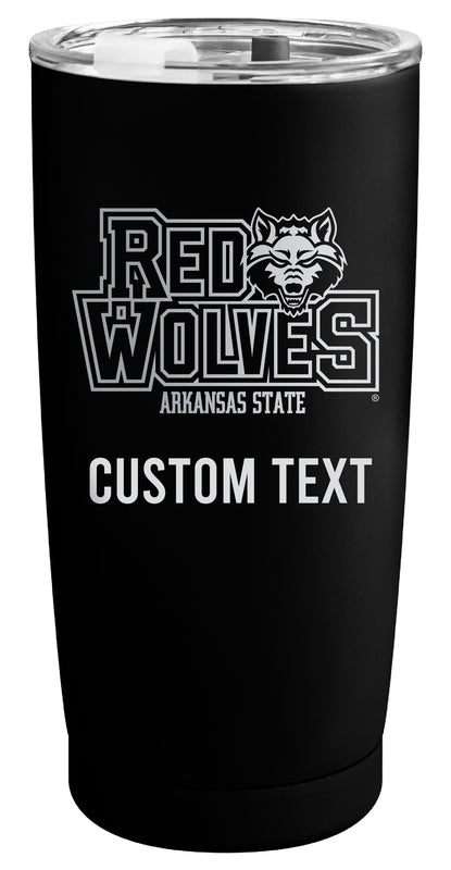 Arkansas State Customizable Officially Licensed 16 oz Engraved Insulated Stainless Steel Tumbler Black