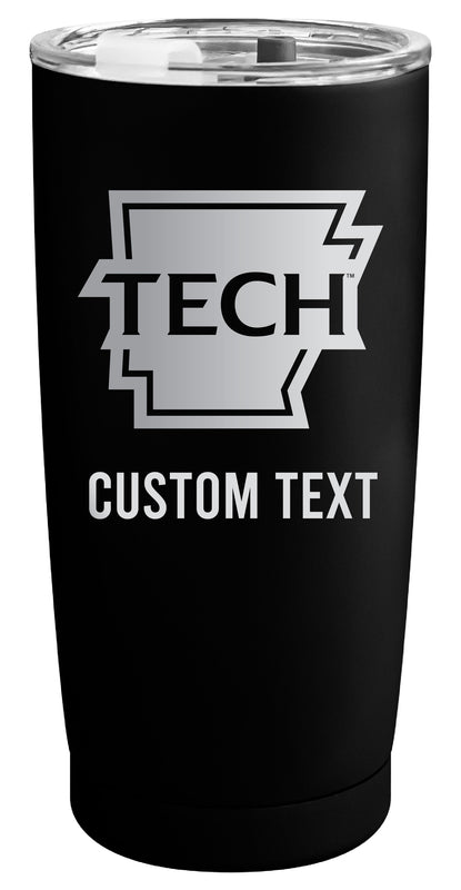 Arkansas Tech University Customizable Officially Licensed 16 oz Engraved Insulated Stainless Steel Tumbler Black