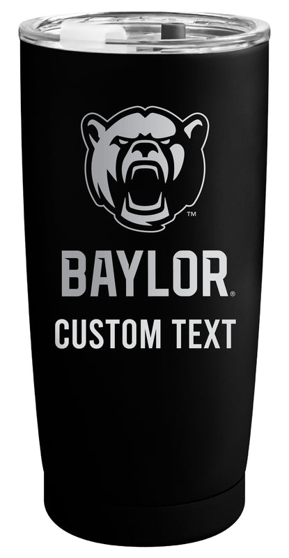Baylor Bears Customizable Officially Licensed 16 oz Engraved Insulated Stainless Steel Tumbler Black