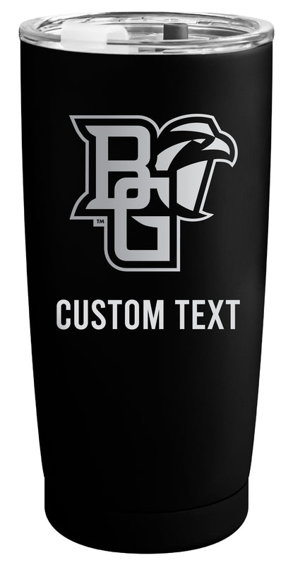 Bowling Green Falcons Customizable Officially Licensed 16 oz Engraved Insulated Stainless Steel Tumbler Black