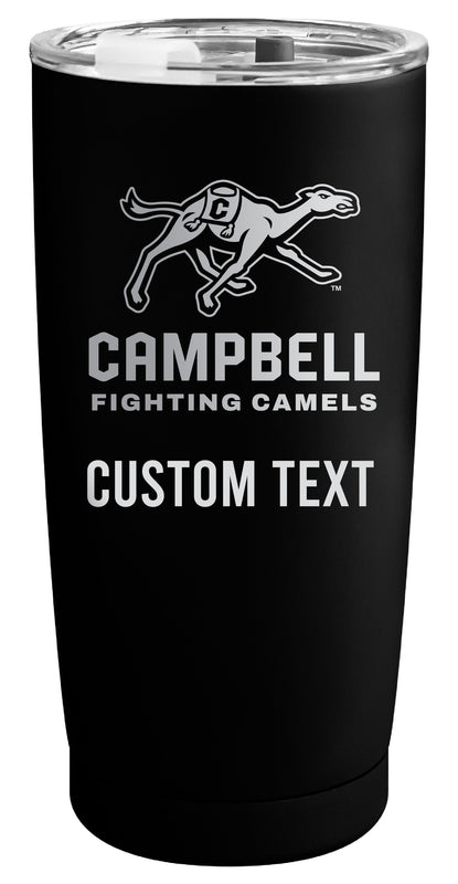 Campbell University Fighting Camels Customizable Officially Licensed 16 oz Engraved Insulated Stainless Steel Tumbler Black