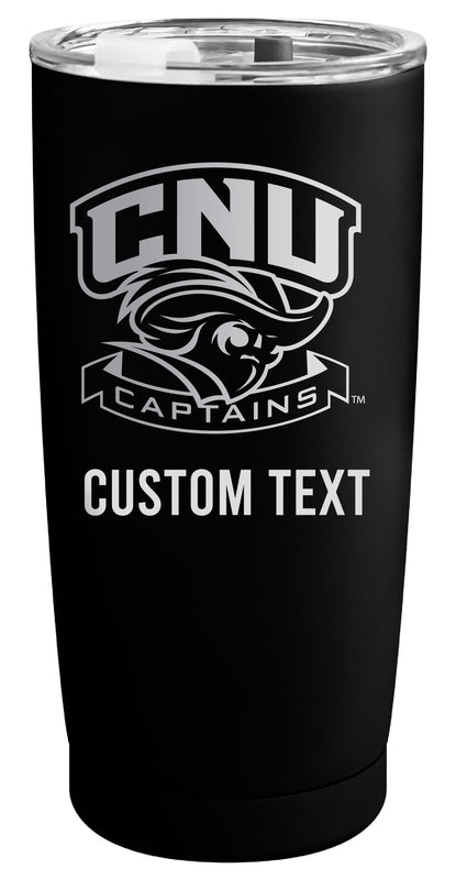 Christopher Newport Captains Customizable Officially Licensed 16 oz Engraved Insulated Stainless Steel Tumbler Black