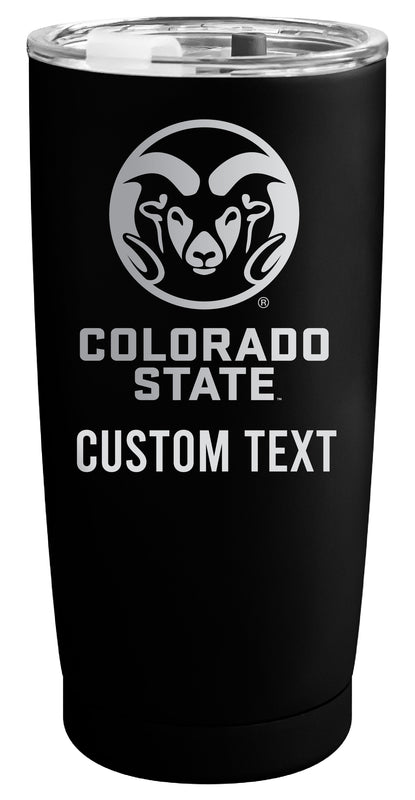 Colorado State Rams Customizable Officially Licensed 16 oz Engraved Insulated Stainless Steel Tumbler Black