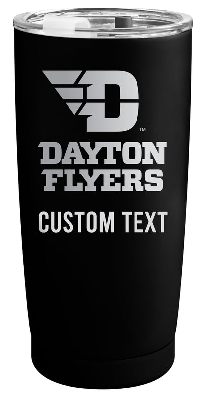 Dayton Flyers Customizable Officially Licensed 16 oz Engraved Insulated Stainless Steel Tumbler Black