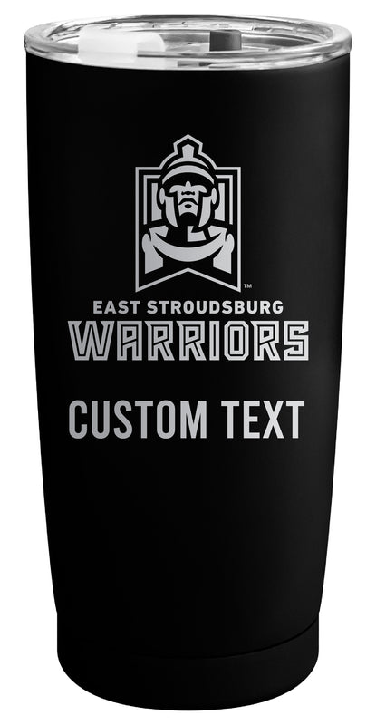East Stroudsburg University Customizable Officially Licensed 16 oz Engraved Insulated Stainless Steel Tumbler Black