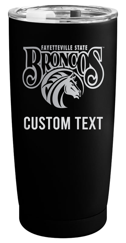 Fayetteville State University Customizable Officially Licensed 16 oz Engraved Insulated Stainless Steel Tumbler Black