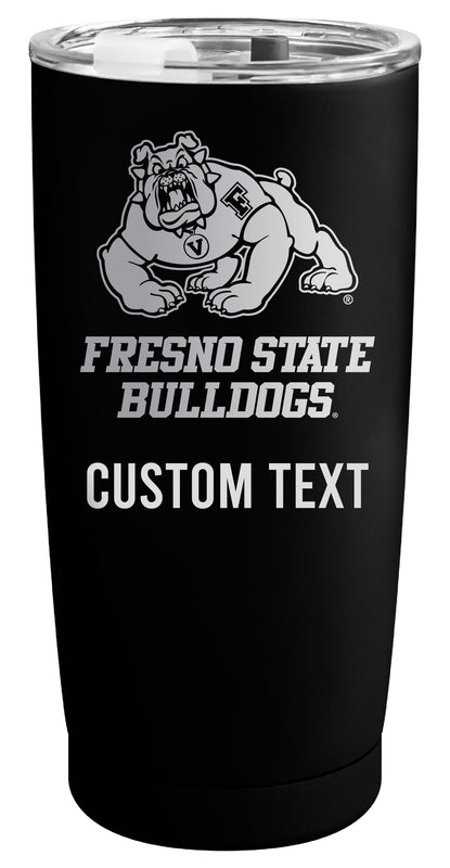 Fresno State Bulldogs Customizable Officially Licensed 16 oz Engraved Insulated Stainless Steel Tumbler Black