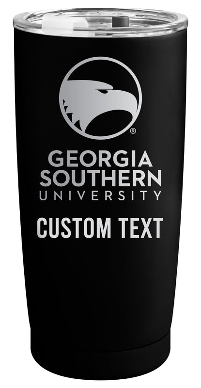 Georgia Southern Eagles Customizable Officially Licensed 16 oz Engraved Insulated Stainless Steel Tumbler Black