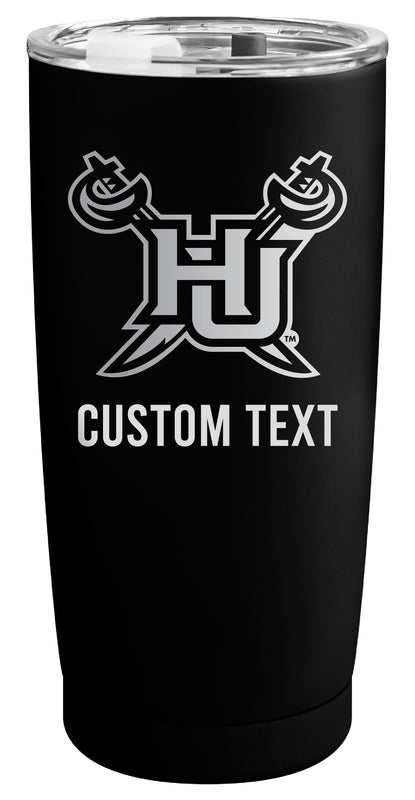 Hampton University Customizable Officially Licensed 16 oz Engraved Insulated Stainless Steel Tumbler Black