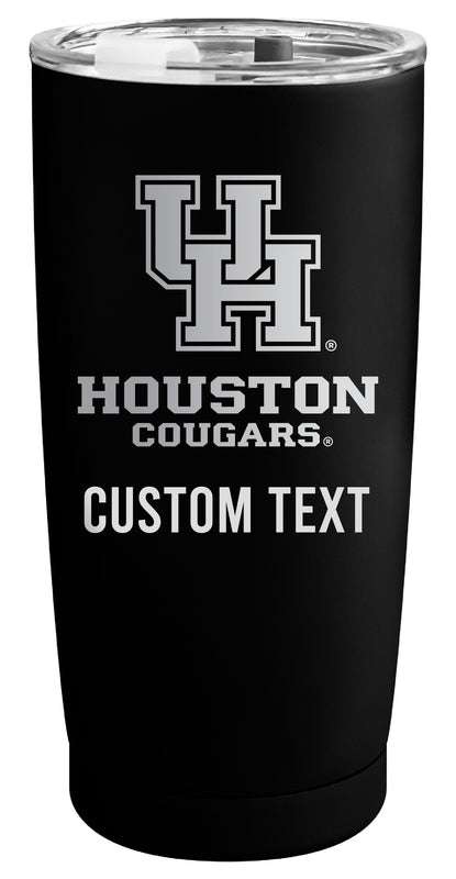 University of Houston Customizable Officially Licensed 16 oz Engraved Insulated Stainless Steel Tumbler Black