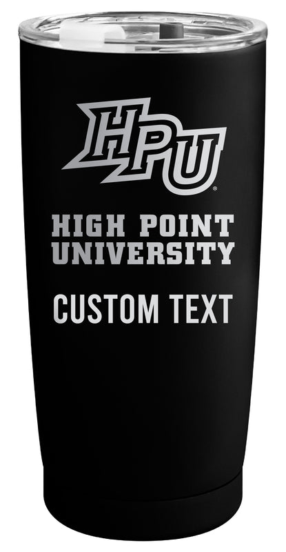 High Point University Customizable Officially Licensed 16 oz Engraved Insulated Stainless Steel Tumbler Black