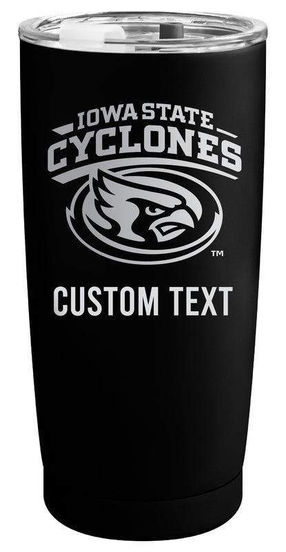 Iowa State Cyclones Customizable Officially Licensed 16 oz Engraved Insulated Stainless Steel Tumbler Black
